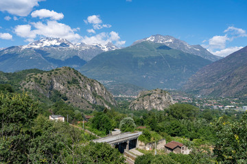 Fototapeta na wymiar Mountain landscape in the Susa valley, Piedmont