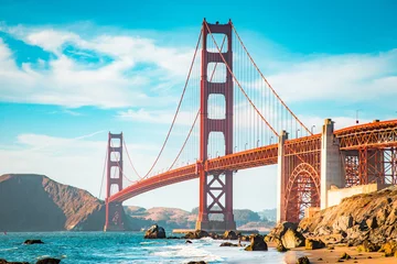 Dekokissen Golden Gate Bridge at sunset, San Francisco, California, USA © JFL Photography
