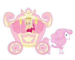 beautiful princess in the carriage
