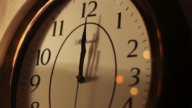 New Year's clock shows midnight