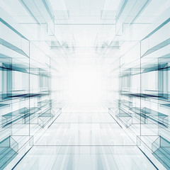 Abstract technology interior. 3d rendering