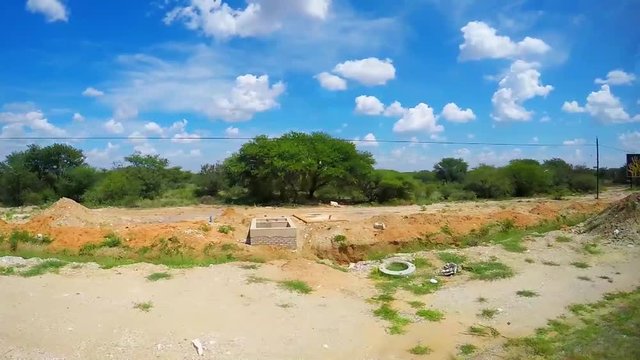 120fps - Footage of the Landscape of the region Ghanzi at Botswanan filmed out of car  