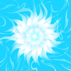 Abstract flower on the blue