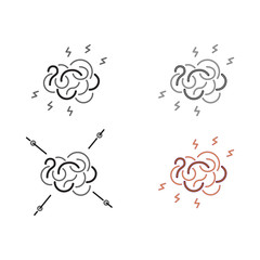 Brain logo, illustration, vector