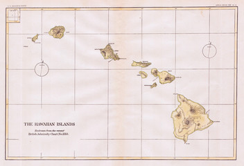 1883, U.S.G.S. Map of the Hawaiian Islands