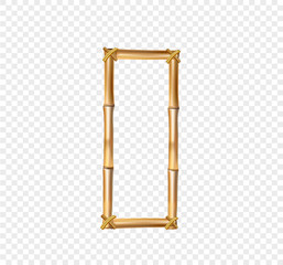 Bamboo letter O isolated on transparent background