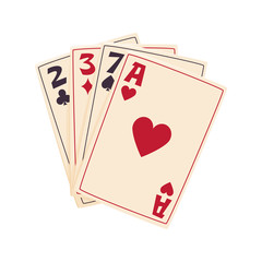 Cartoon playing cards icon.