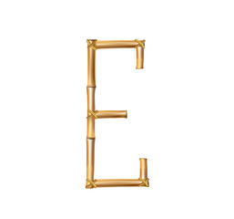 Bamboo alphabet letter E isolated on white background