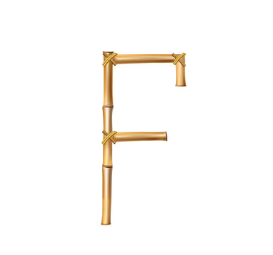recommend clip art: Bamboo alphabet letter F isolated on white background