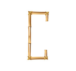 Bamboo alphabet letter C isolated on white background