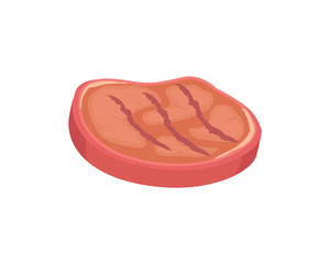 Grilled Hot Steak Vector Cartoon Style Banner