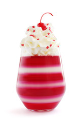 Jello dessert with whipped cream