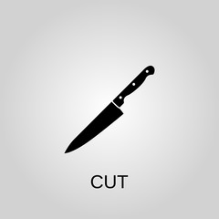 Cut icon. Knife concept symbol design. Stock - Vector illustration can be used for web.