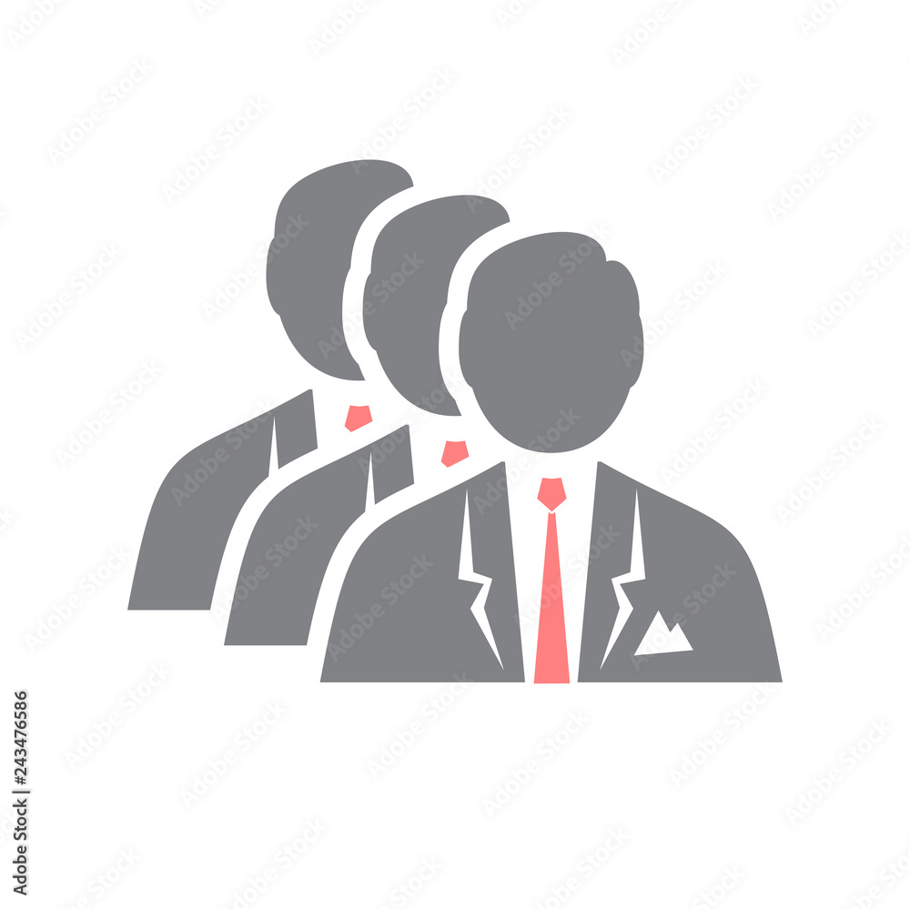 Poster businessman icon on white background for graphic and web design, modern simple vector sign. internet