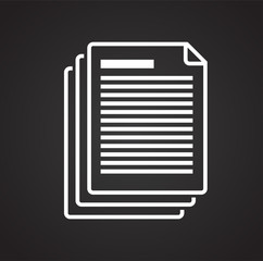 Business document icon on black background for graphic and web design, Modern simple vector sign. Internet concept. Trendy symbol for website design web button or mobile