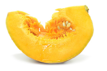 Slice of pumpkin with seeds