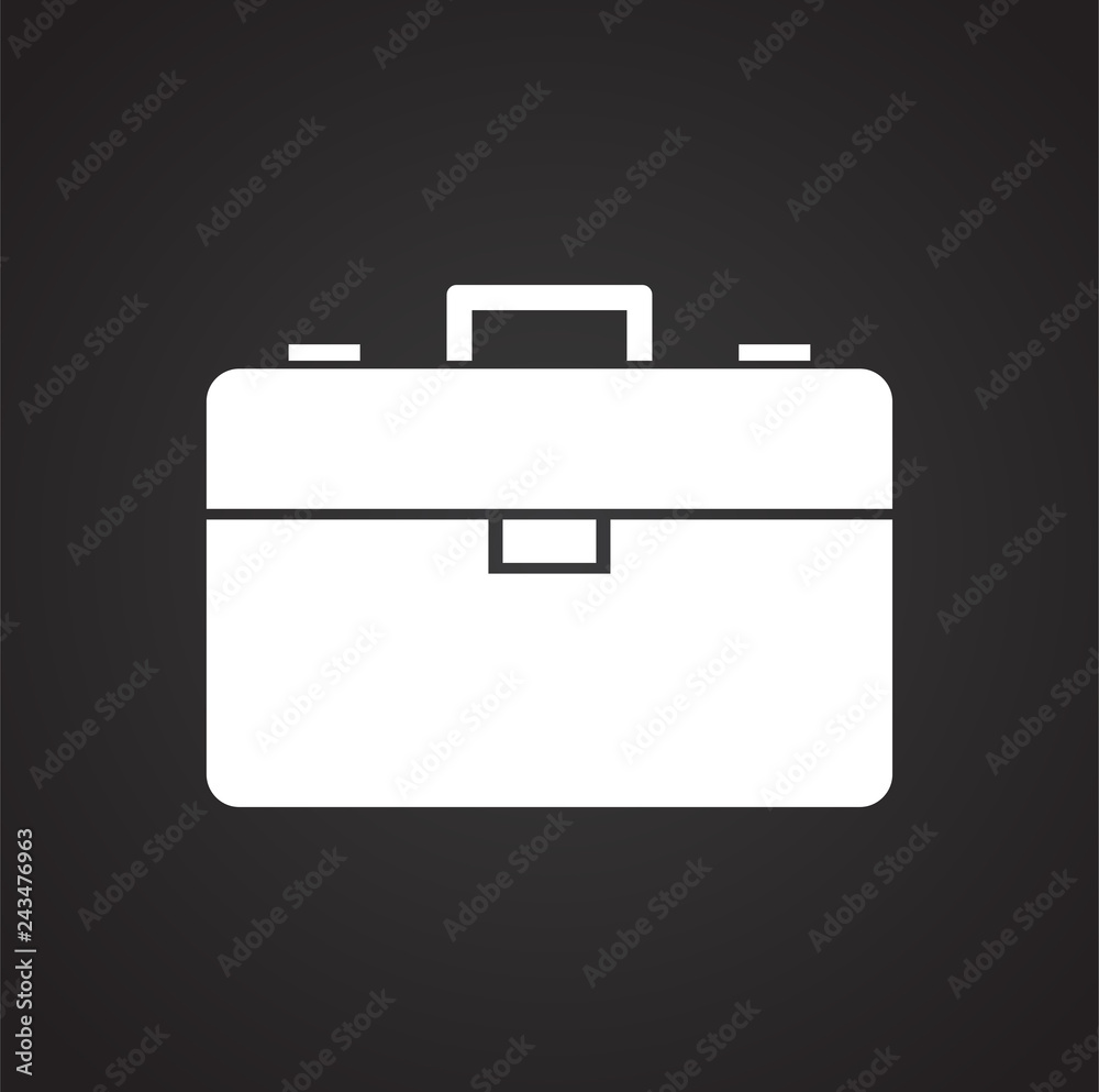 Poster business case icon onblack background for graphic and web design, modern simple vector sign. interne