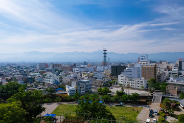 甲府城跡と甲府市街