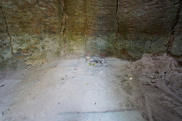 Kampong Thom, Cambodia-January 12, 2019: Octagonal Tower at Prasat Yeah Puon in Sambor Prei Kuk in Cambodia