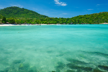 Fototapeta na wymiar a beach and a bay on the Koh Racha Yai island in Thailand at the Phuket