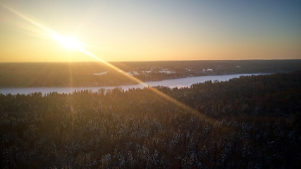 sunset over the lake