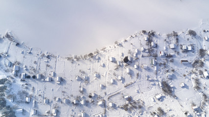Fototapeta na wymiar snowy village