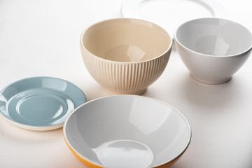 Different bowls and plates