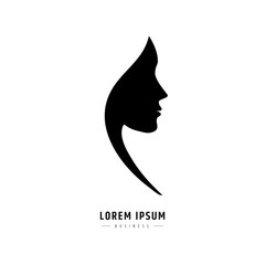 logo woman face. Logo for a beauty salon or procedures for hair cosmetics or hairdresser