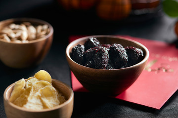 Vietnamese food for Tet holiday in spring, jam is traditional food on lunar new year