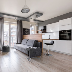 New apartment with open kitchen