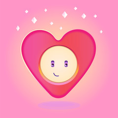 Character. A heart. Symbol of love. Valentine's Day. Vector.