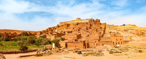 Unesco heritage Ait Ben Haddou kasbah in Morocco. Tourist attraction