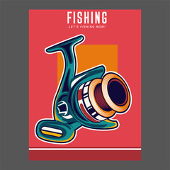 Poster with the announcement of the fishing tournamen - Vector