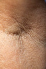 Senior woman's wrinkled foldable joint of the arm, Close up & Macro shot, Selective focus, Body part, Healthcare concept