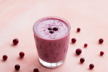 Smoothie with cranberries.