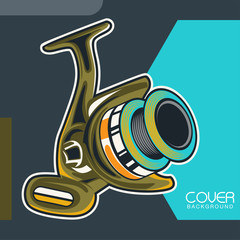 Fishing place advertisement retro poster for fisher courses or fish catch adventure