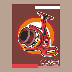 Fishing place advertisement retro poster for fisher courses or fish catch adventure