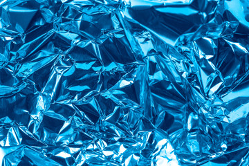 Abstract texture of Blue shiny Foil