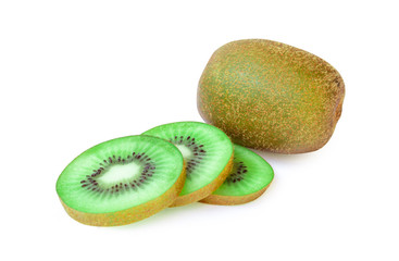 Fresh kiwi  isolated on white background.