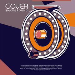 Fototapeta premium Fishing Retro Poster: Inflatable Boat and Equipment for Fishing. Vector illustration