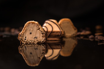 candies, chocolate filled (coconut flavor)