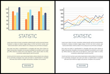 Statistic Web Pages with Text Sample, Infographics