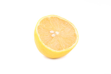 Half of lemon isolated on white background.