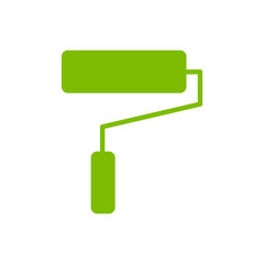 Paint Roller Icon. Flat vector illustration. EPS10. green icon.
