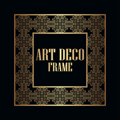 Art deco vintage border frame. Retro design template. Vector illustration