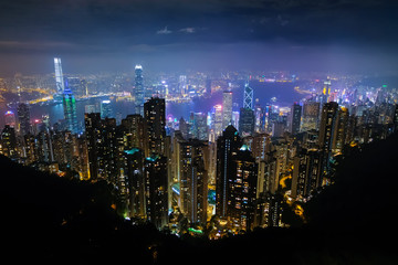 Fototapeta na wymiar 香港 ビクトリアピーク 展望台からの夜景