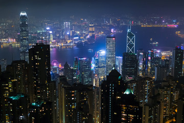 Fototapeta na wymiar 香港 ビクトリアピーク 展望台からの夜景