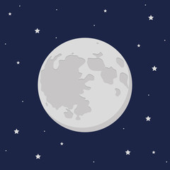 Obraz na płótnie Canvas moon and stars in the dark sky vector illustration EPS10