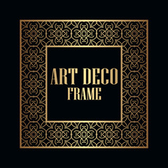 Art deco vintage border frame. Retro design template. Vector illustration