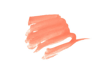 Abstract pink watercolor stain on white background for your design